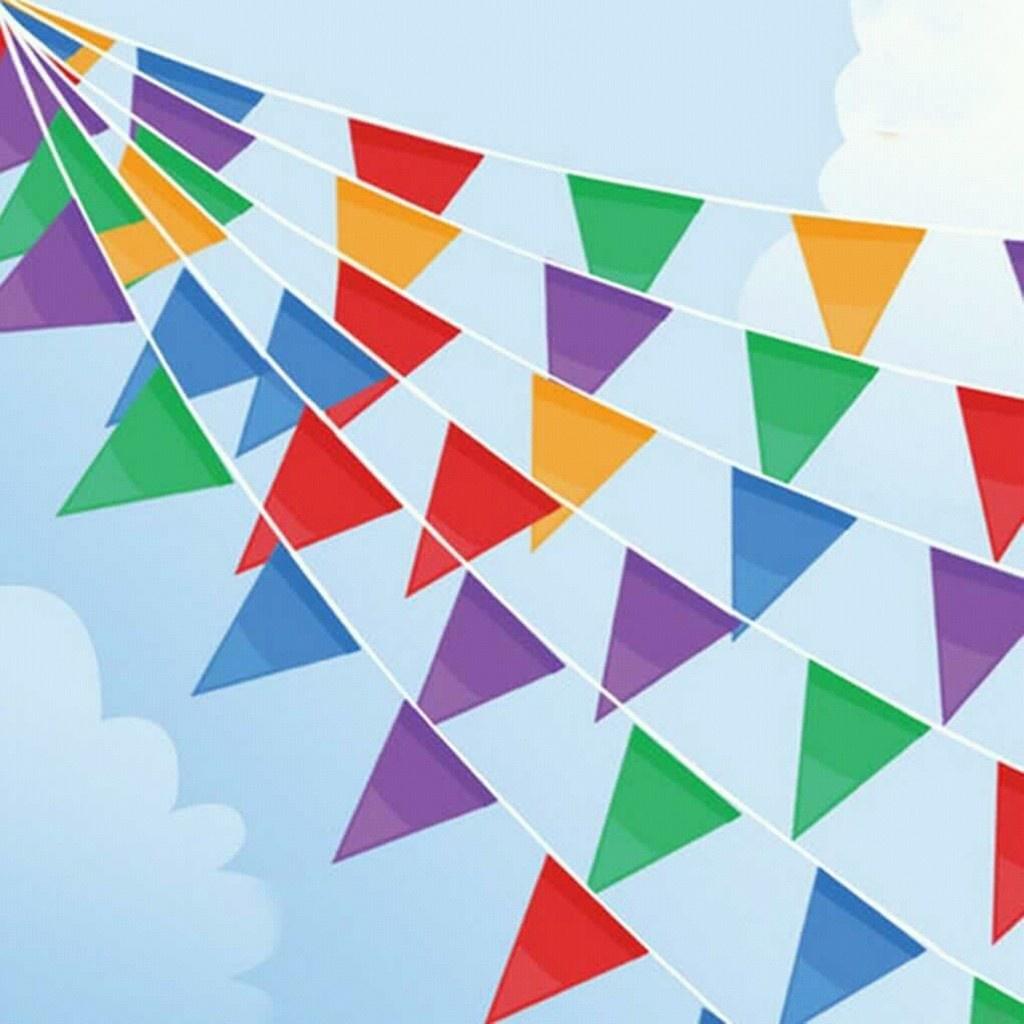10m Cờ tam giác( cờ đuôi nheo) làm bằng vải đẹp trang trí tết, lễ hội, ngoài trời