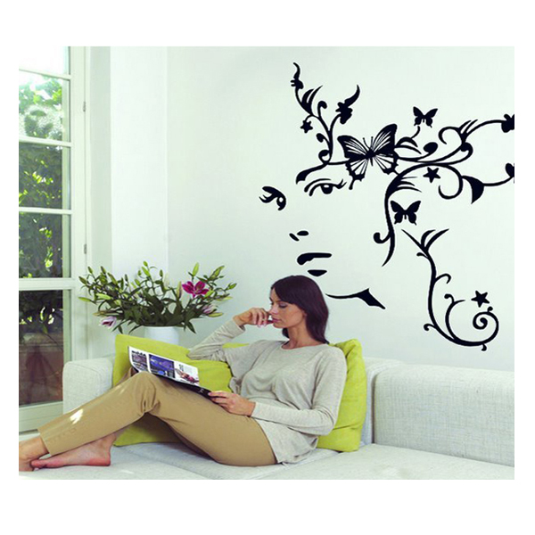 Decal Dán Tường Họa Tiết Cô Gái PK45 (95 x 100 cm)