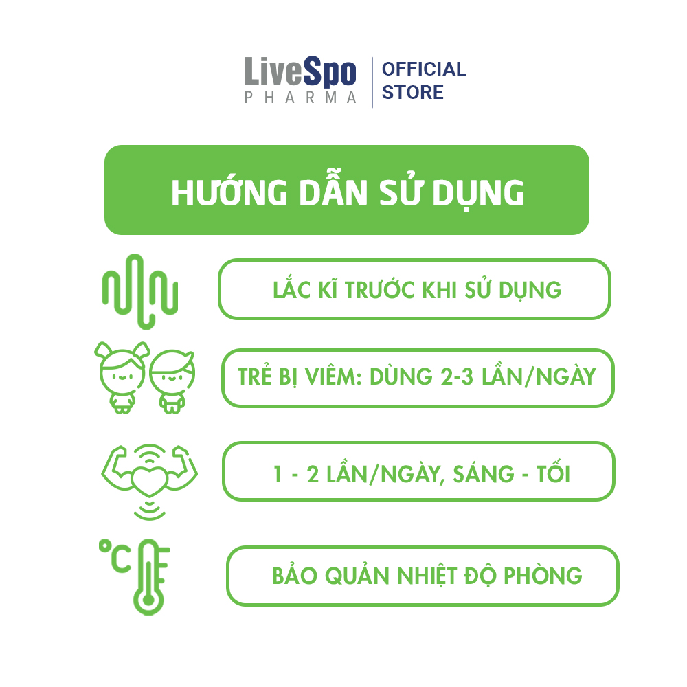 Nước muối rửa mũi bào tử lợi khuẩn LiveSpo Navax Family - Dành cho gia đình 5 ống x 5ml