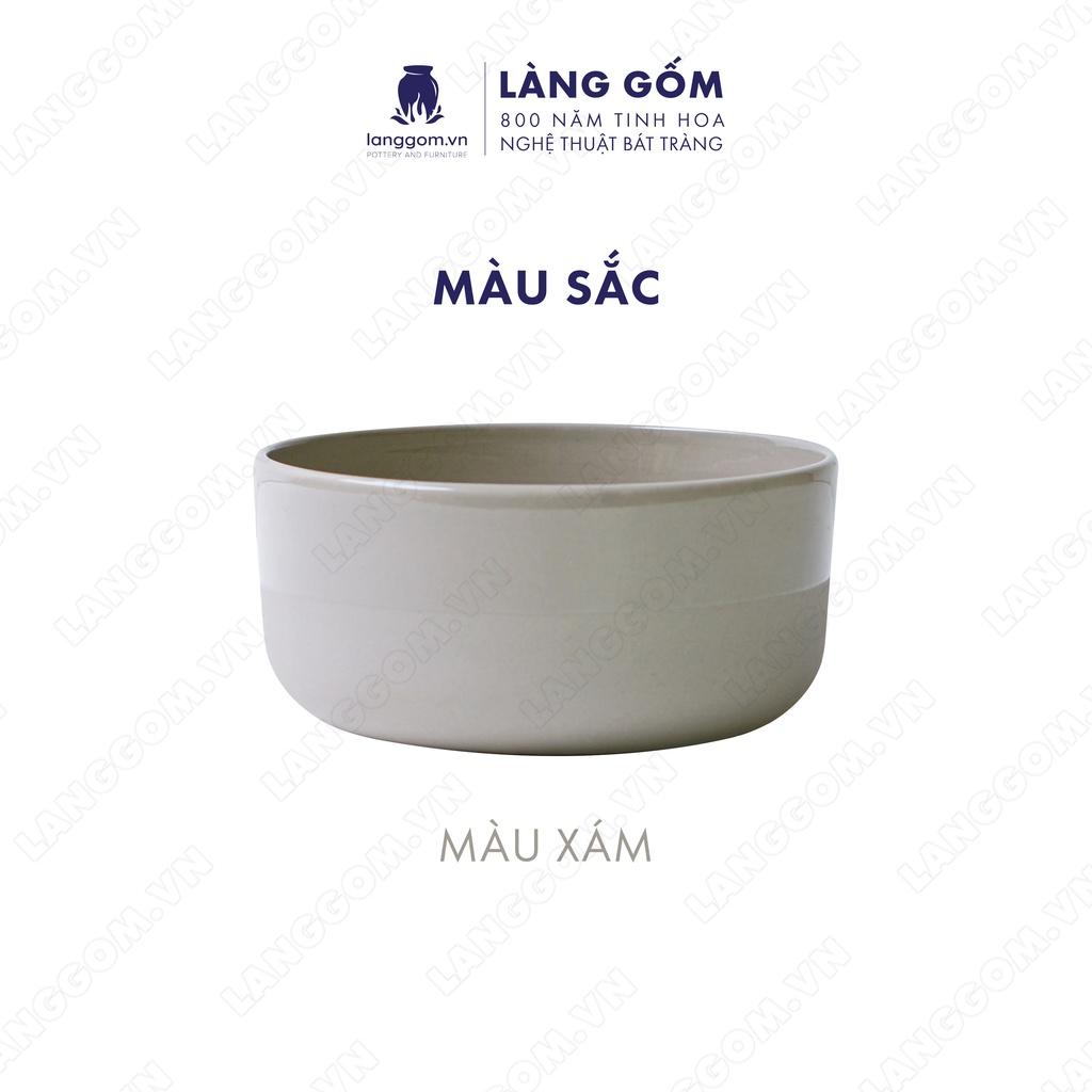 Chén bát ăn cơm Bát Tràng kiểu mix nhám bóng chất liệu gốm sứ cao cấp - Làng Gốm Bát Tràng