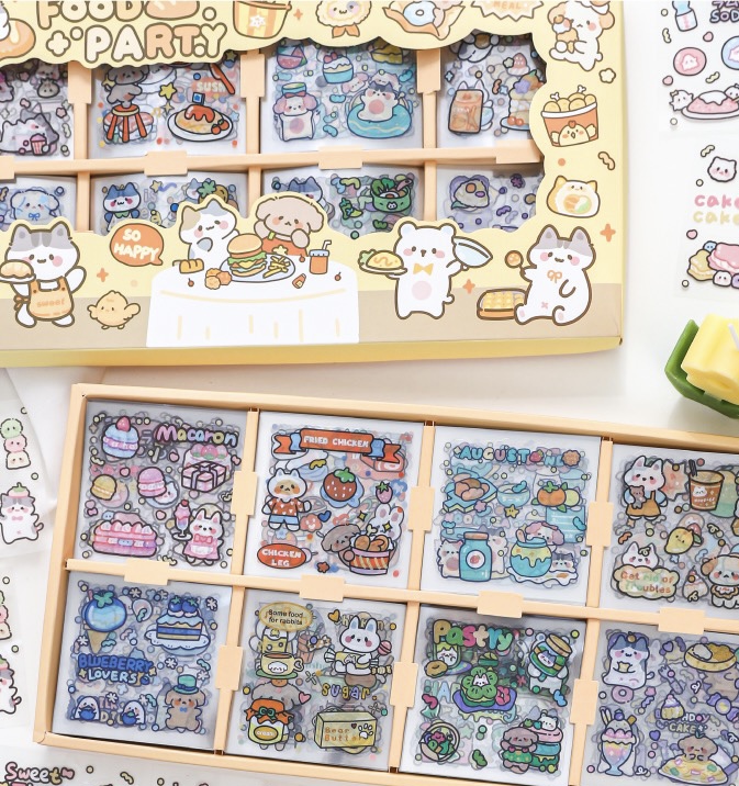 Sticker Bộ 200 Miếng Dán Trang Trí Food Party