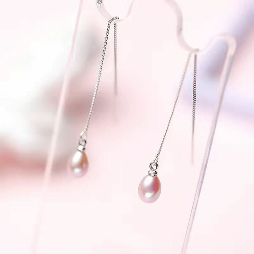 Bông Tai Ngọc Trai Nước Ngọt Thiên Nhiên Cao Cấp - Dáng Dài Quyến Rũ - Trang Sức Cô Tấm - ELLIS PEARL - CTJ3809