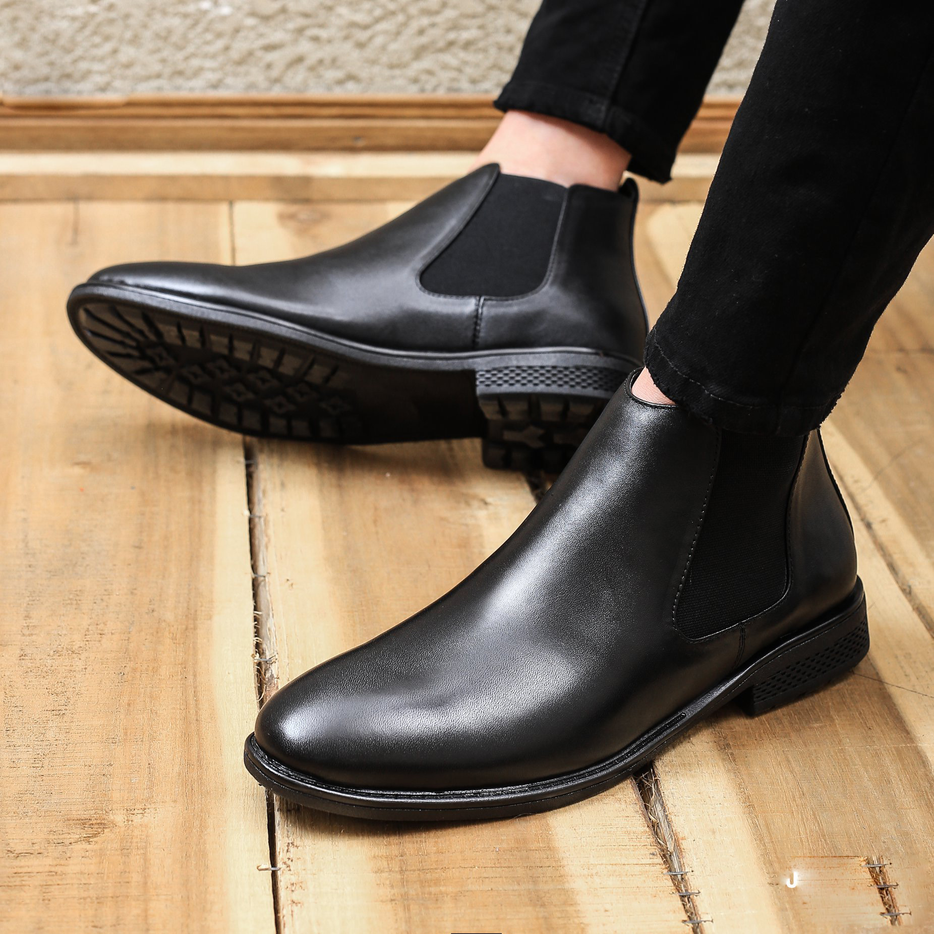 Chelsea Boots Nam Cổ Lửng Form Cực Chuẩn Cổ Chun Tôn Dáng