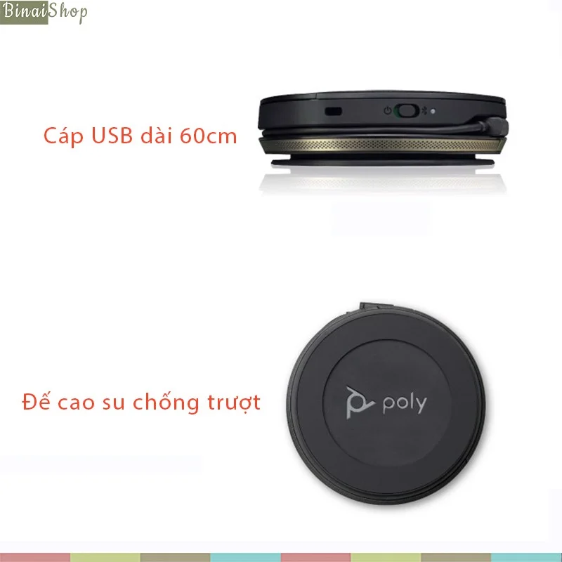 Poly Calisto 5300 - Micro Kèm Loa Hội Nghị Trực Tuyến, Bluetooth 5.0, Tích Hợp Microsoft Teams Dành Cho Nhóm 3-5 Người - Hàng chính hãng