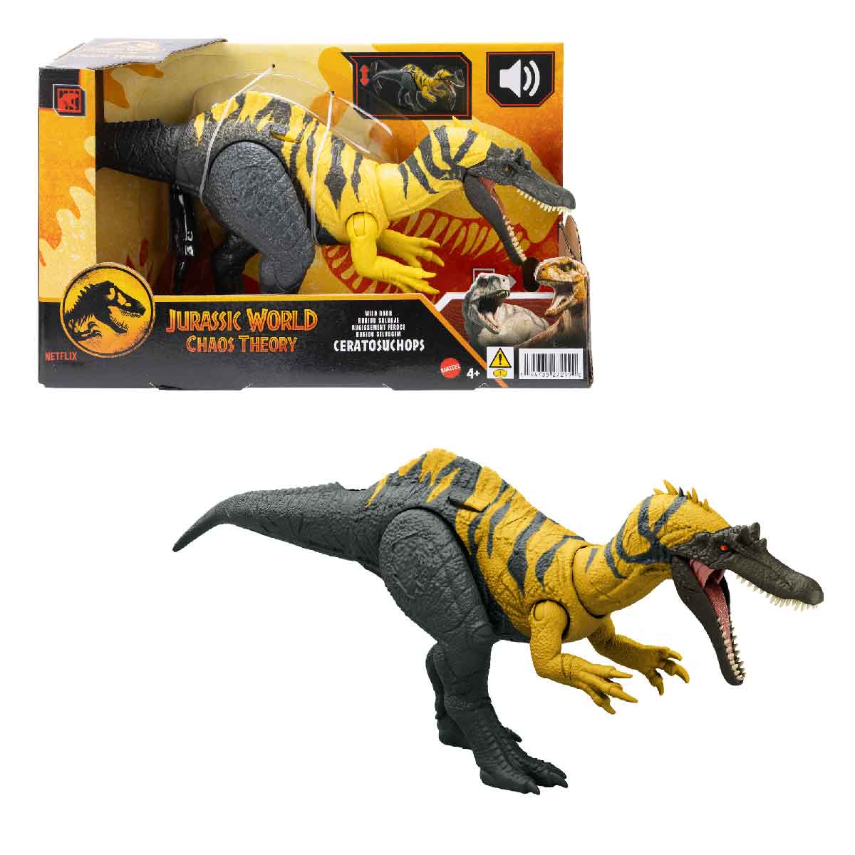 Đồ Chơi Mô Hình Khủng Long Ceratosuchops Có Âm Thanh JURASSIC WORLD MATTEL JCL66/HLP14
