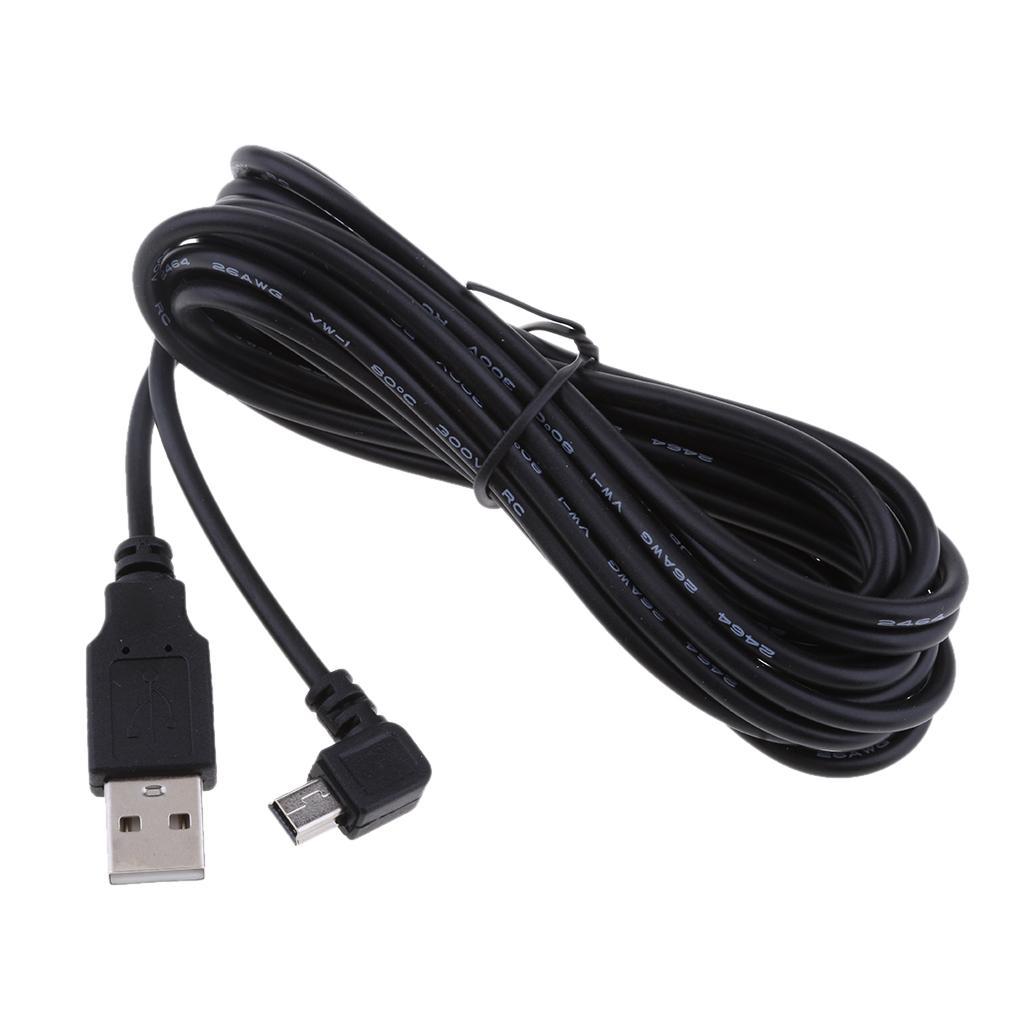 2Pieces 5V 2A USB Charger Cable Left Angled DVR GPS Charging Cable