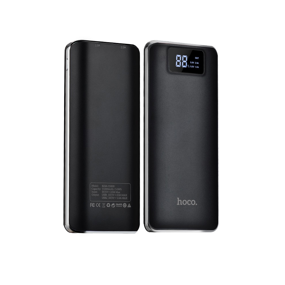 Pin Sạc Dự Phòng B23A 15000 mAh Hoco+Tặng 1 Cáp Sạc Lightning - Hàng Chính Hãng