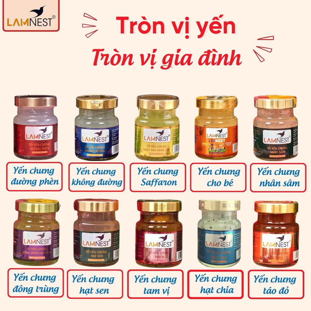 Yến Sào Lamnest Khánh Hòa chưng sẵn mix đủ vị 30% yến hũ 70ml tươi nguyên chất - yensaocaocaplamnest