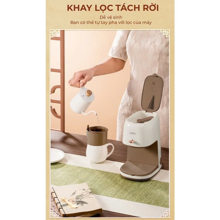 Máy pha trà và cà phê Konka LFKJ-2501, đảm bảo hương vị thơm ngon và đậm đà, hàng chính hãng, BH 12 tháng