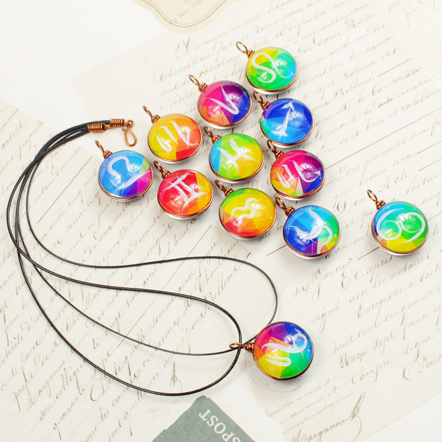 Dây chuyền 12 cung hoàng đạo Zodiac màu sắc tươi sáng 06647-MDC0011