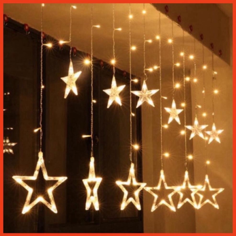 Đèn nháy thả mành hình ngôi sao 12 đèn trang trí siêu đẹp |