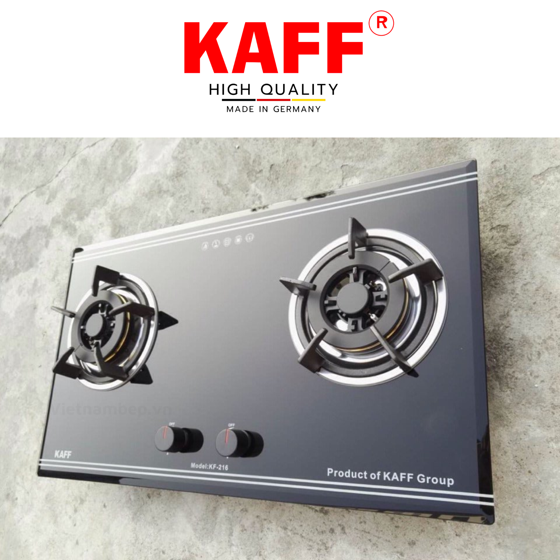 Bộ Bếp ga âm KAFF KF- 216 bao gồm: Bếp ga + chảo chống dính cao cấp + bộ van ga - Hàng chính hãng