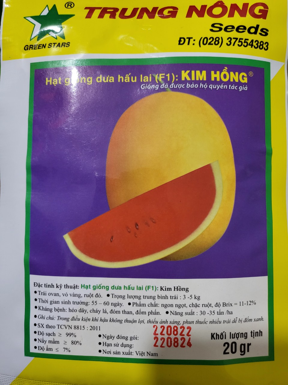 Hạt Giống Dưa Hấu lai F1 Kim Hồng
