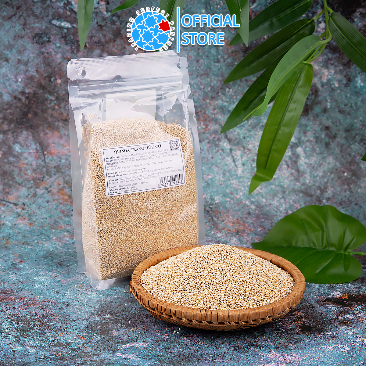 Combo 2 Túi Hạt Quinoa Trắng (Diêm mạch trắng) Hữu Cơ Trading Perfect Partner Túi 500g Nhập Khẩu Từ Peru