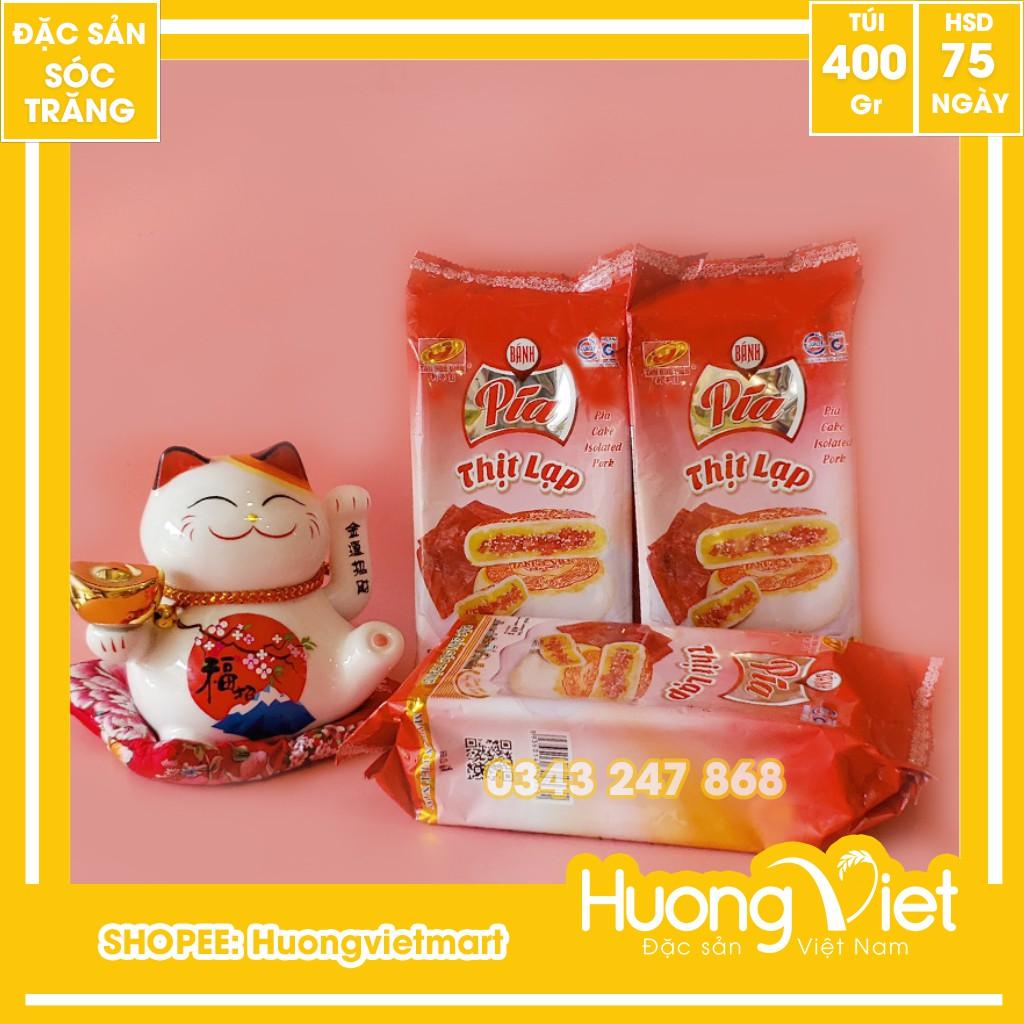 Bánh pía thịt lạp Tân Huê Viên 400g, bánh pía nhân măn, bánh pía Sóc Trăng chính hãng túi 4 bánh bao bì riêng