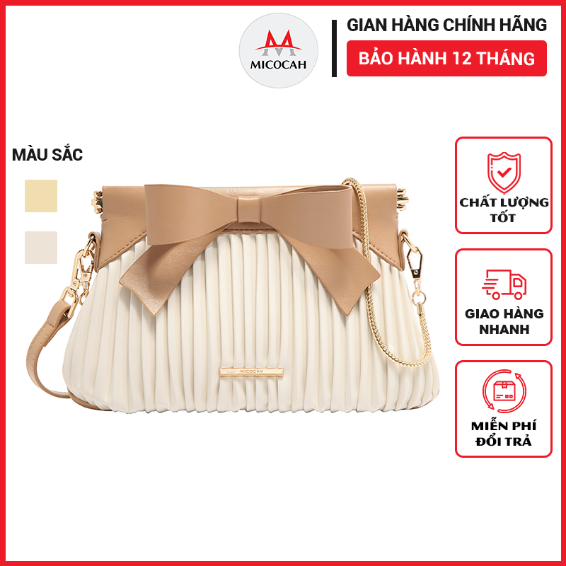 Túi Xách Nữ Đeo Chéo Đeo Vai Kẹp Nách Chính Hãng MICOCAH Dáng Công Sở Thời Trang Phối Nơ Da Cao Cấp Siêu Đẹp MC84