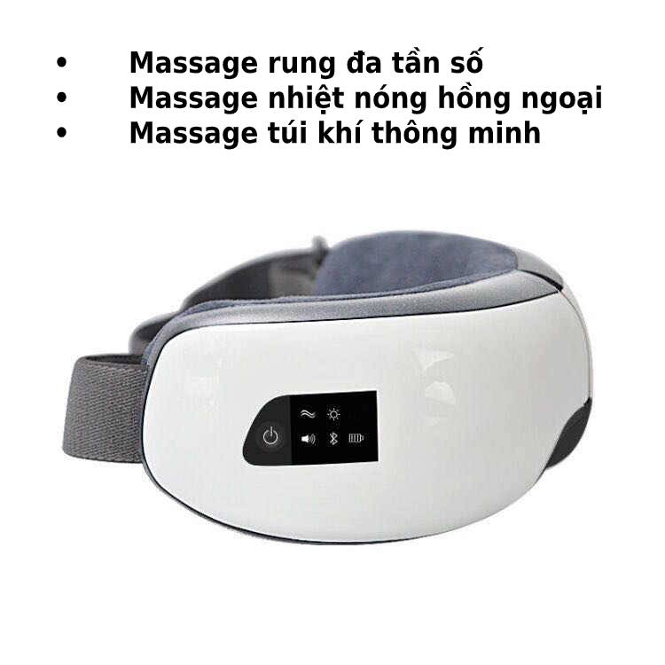 Máy Mát xa mắt - Eye Massager, công nghệ Nhiệt hồng ngoại. Tích hợp Bluetooth nghe nhạc thư giãn. Dùng cho nhân viên văn phòng chữa khô mắt, giảm mỏi mắt và cải thiện thị lực.