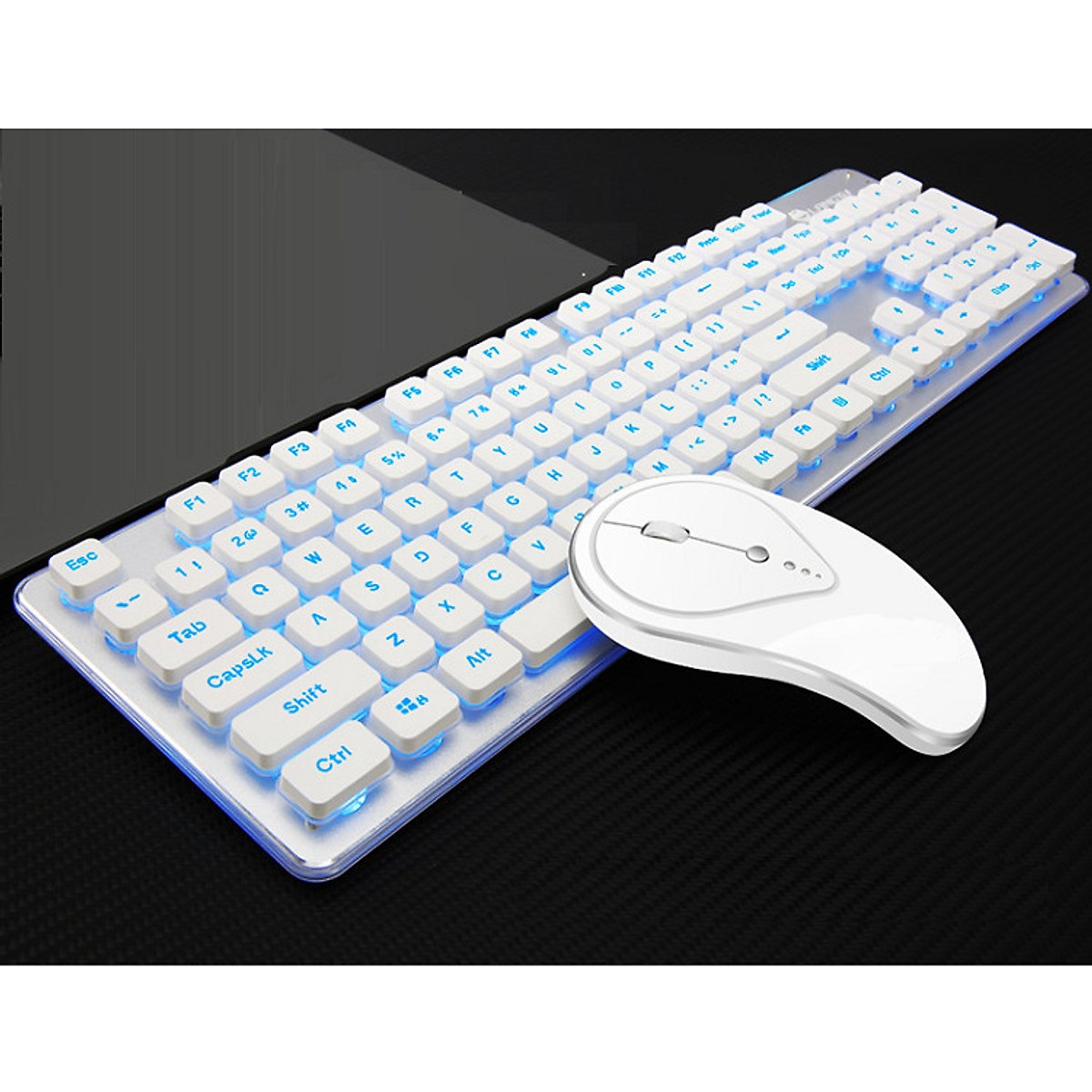 Combos Phím Kèm Chuột Wireless - Thiết kế sang trọng - Có đèn Led thu hút ánh nhìn - Sử dụng Đầu Thu USB