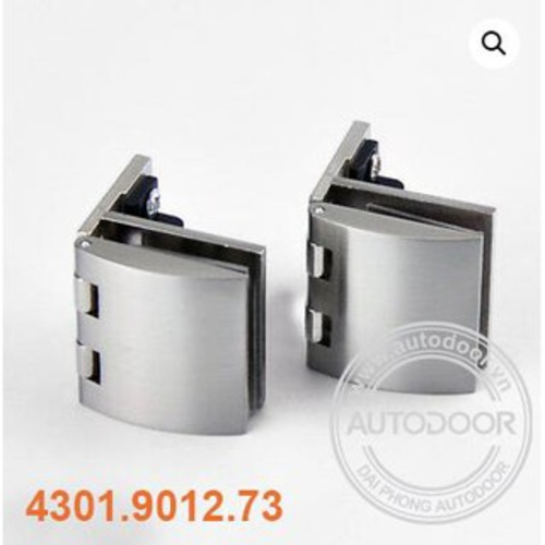 Bản lề tủ kính 90o, KT: 45x45mm, kính 5~8mm - Hợp kim mờ