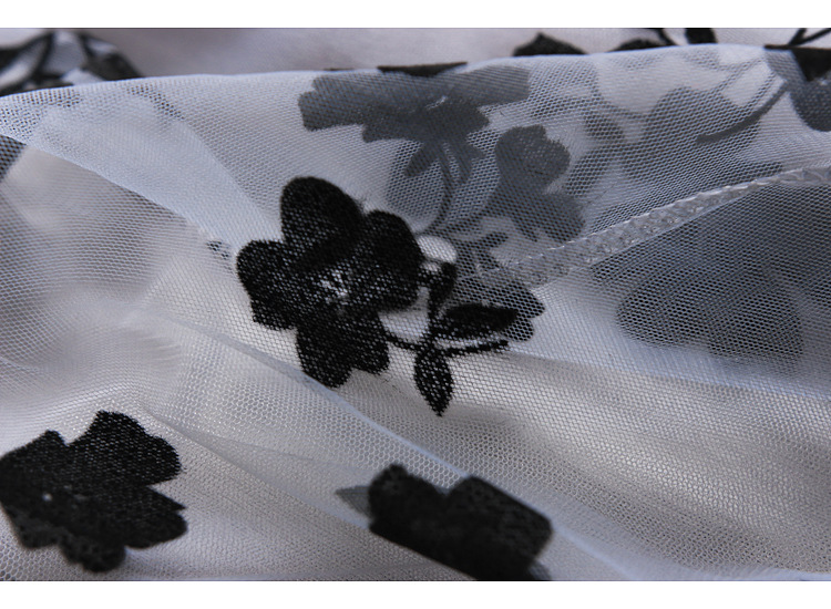 Váy xòe bồng 3 lớp hoa đen dễ thương VAY91 free size