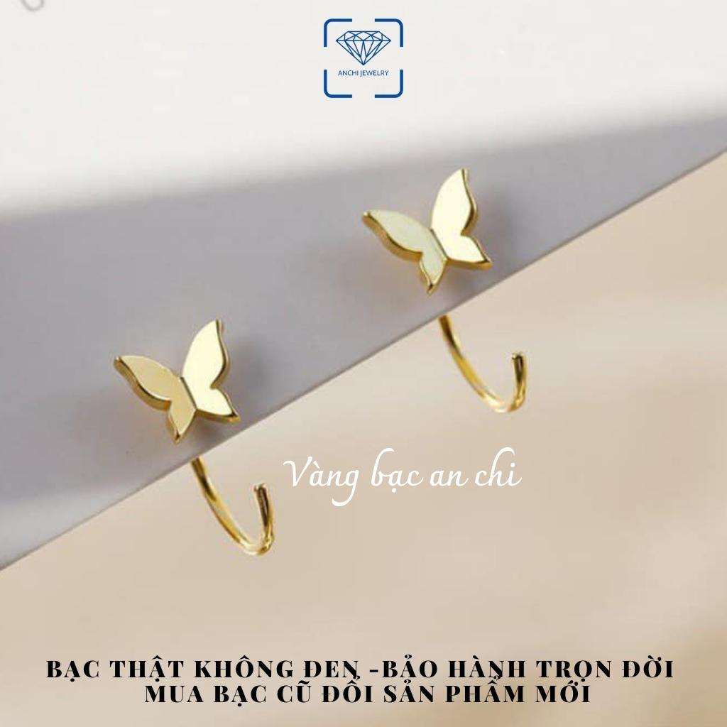 Bông tai bạc nữ cánh bướm butterfly phụ kiện trang sức nữ Anchi jewelry