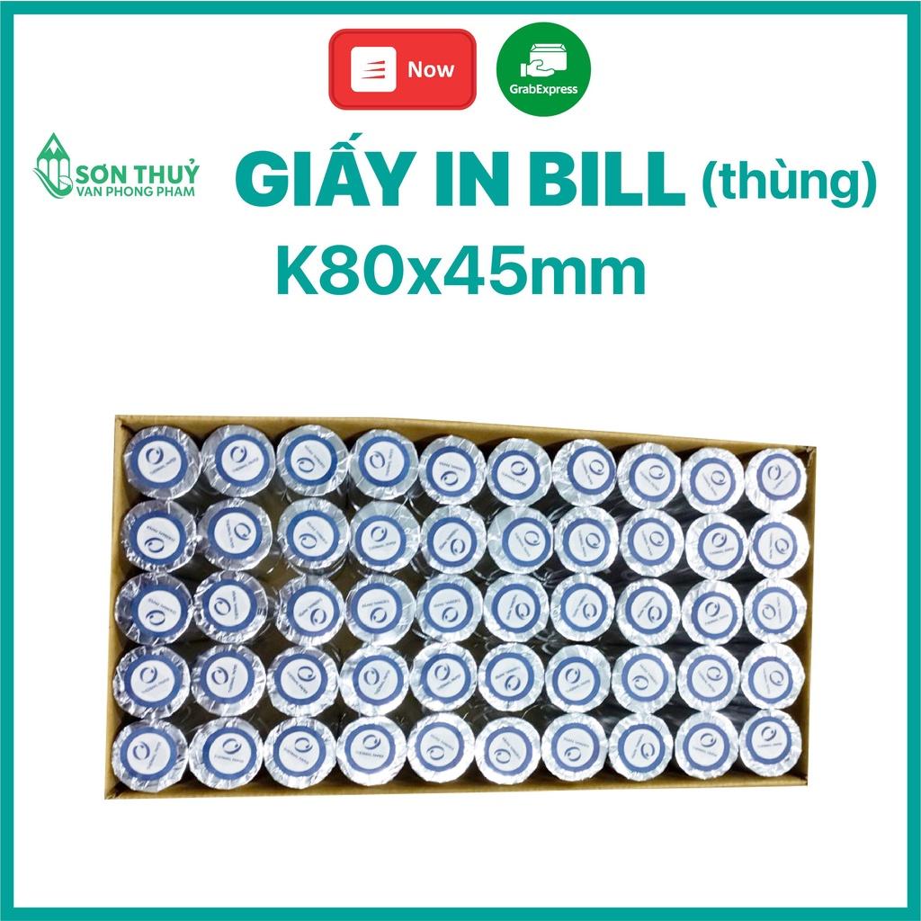 THÙNG 100 CUỘN GIẤY IN BILL K80x45 - GIẤY IN HÓA ĐƠN 80MM / GIẤY IN NHIỆT K80