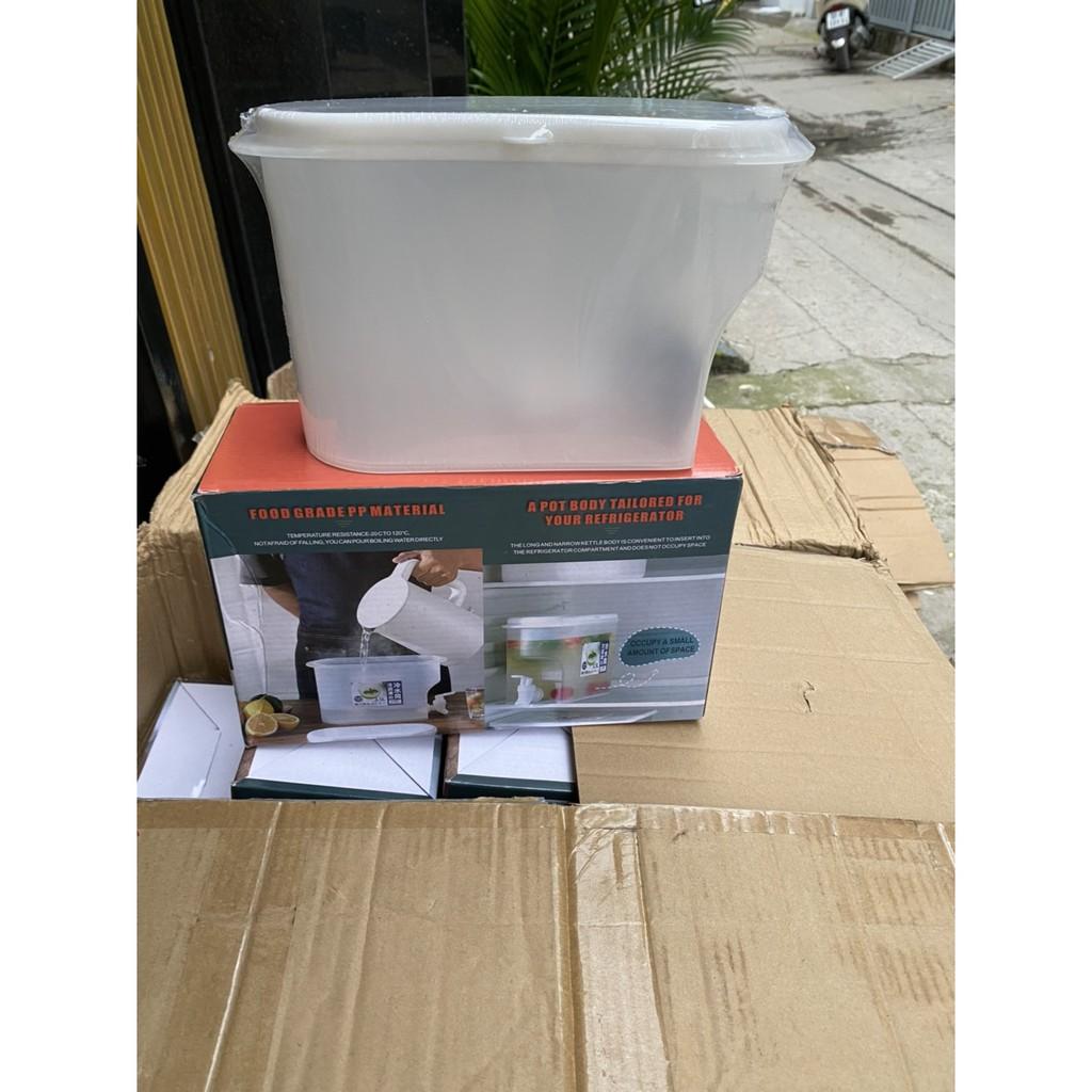 Bình Đựng Nước Có Vòi Thùng Đựng Nước Uống Để Tủ Lạnh Cao Cấp 3.5L - Ba Ngăn 5.2L