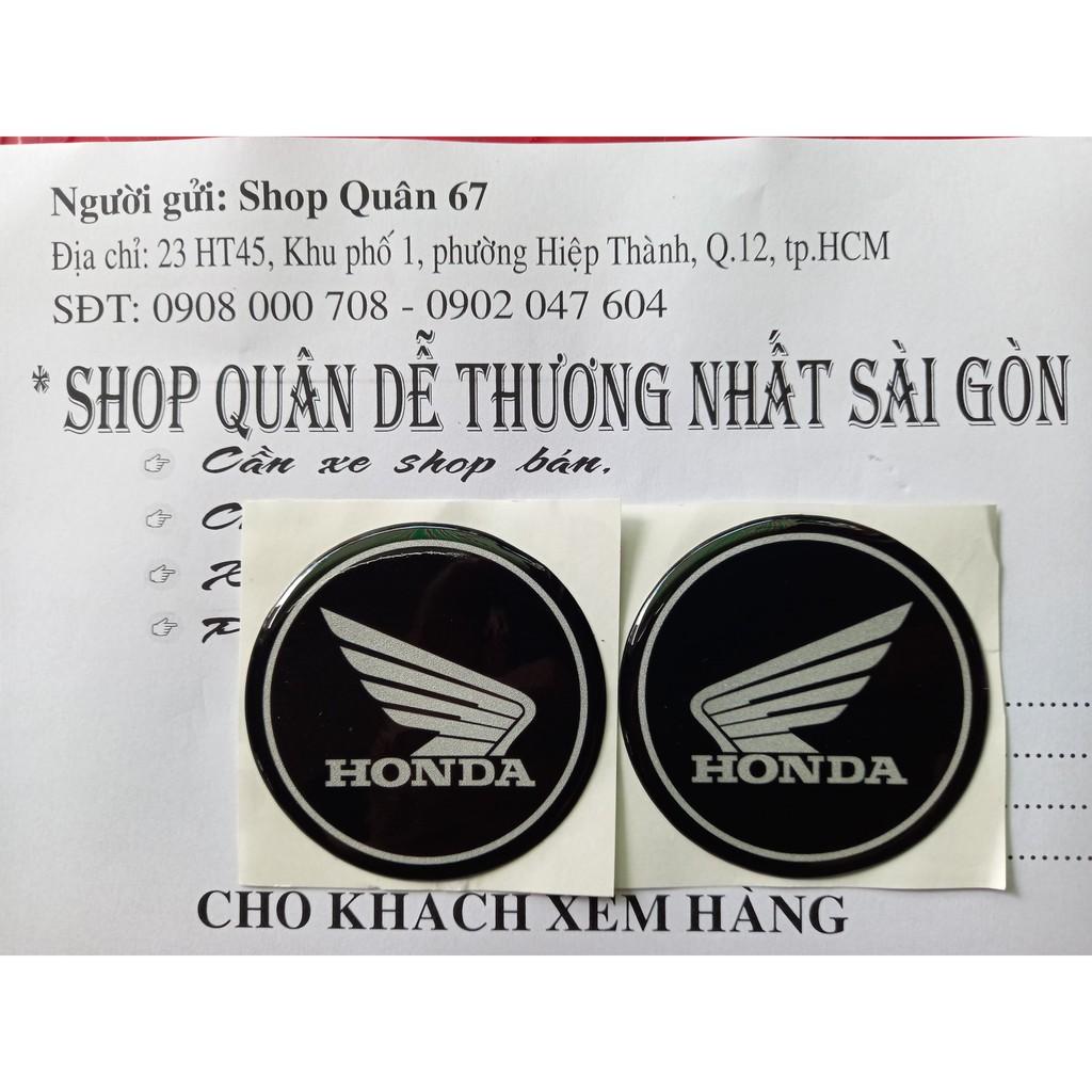 Tem cánh chim chữ honda đen chất liệu tốt dán cho bình xăng lớn 67