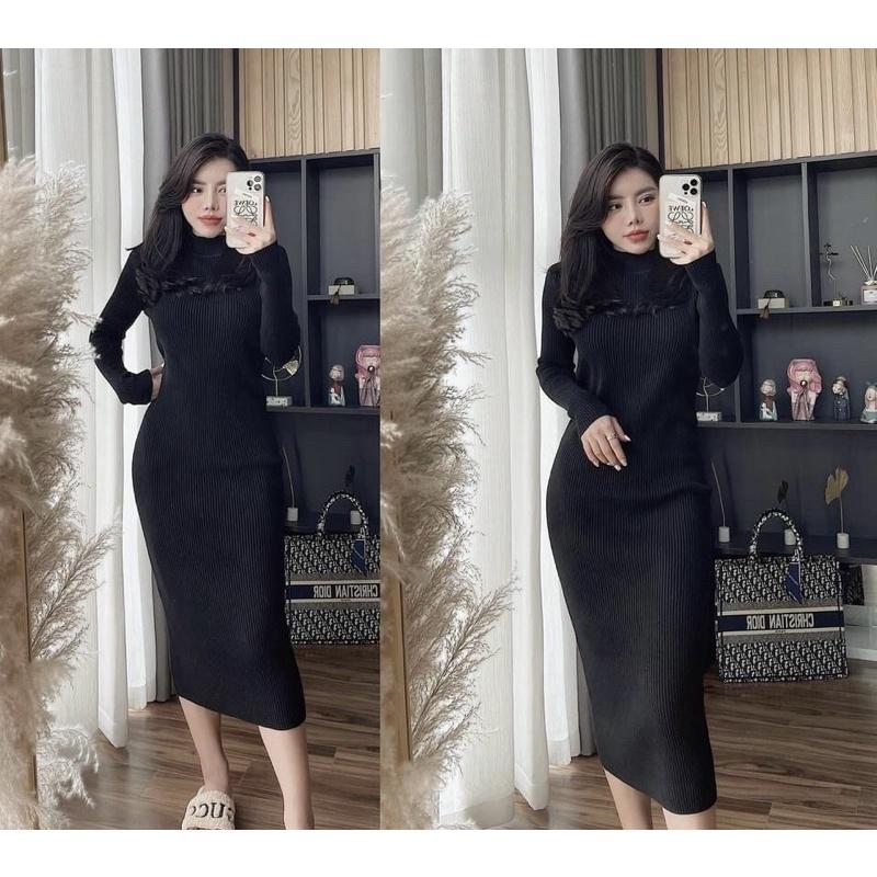 Váy len body dáng dài