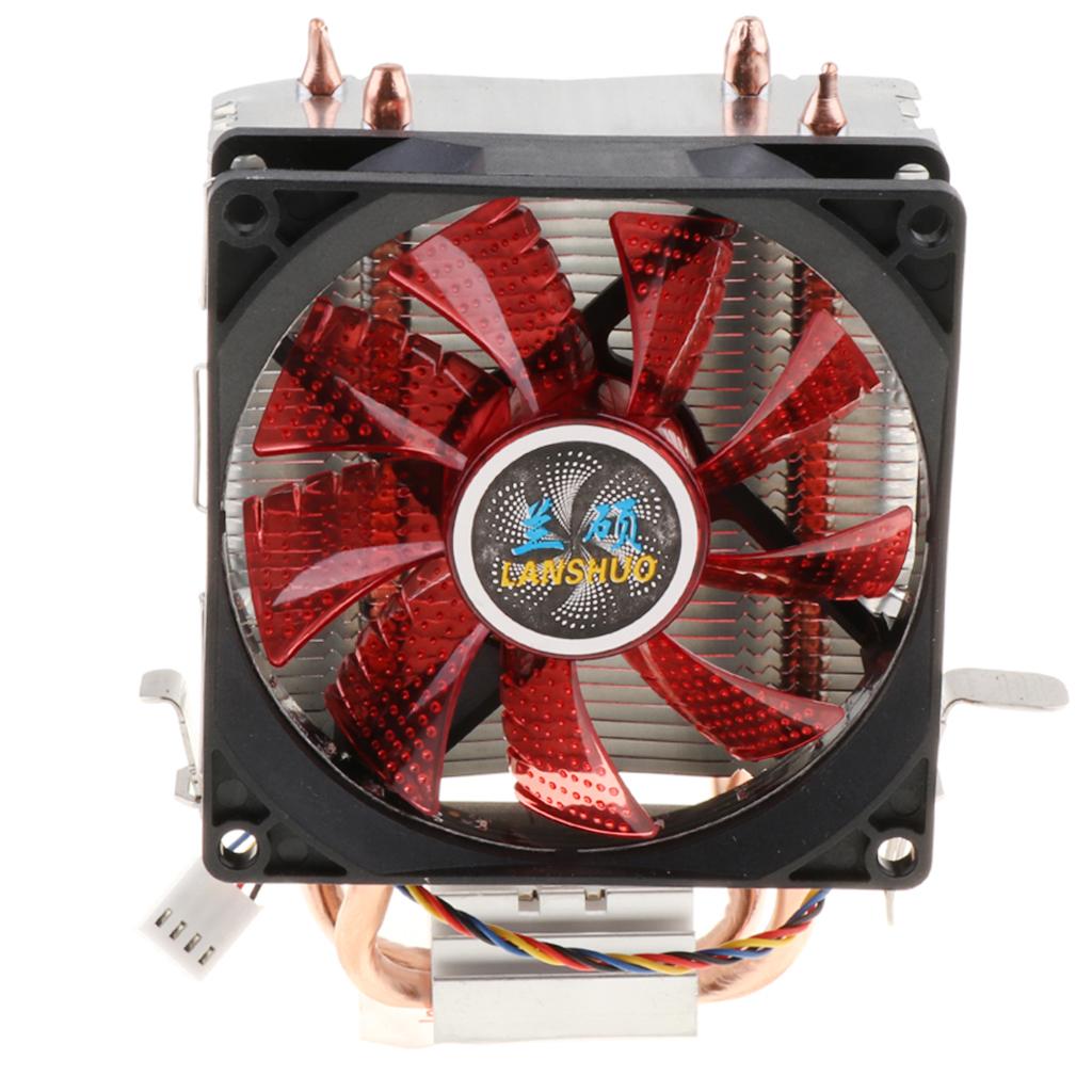 DC 12V Dual-Heatpipes Quiet CPU Cooling Fan 4 Pin Connector Cable Wire, with 12 LED Lights Desktop CPU Cooler