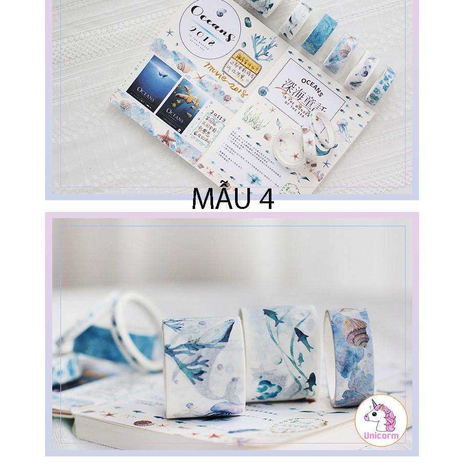 Set 10 cuộn băng dính trang trí - băng keo trang trí siêu đẹp trang trí scrapbook, sổ tay planner