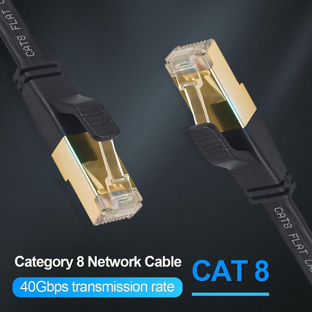 40Gbps 2000 MHz Cáp LAN phẳng Ethernet 20M 15M CAT 8 7 RJ45 CAT7 CAT8 Ethernet Cáp RJ 45 Dây mạng cho máy tính xách tay PS 4 Bộ định tuyến