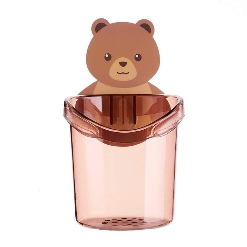 Cốc Gấu Dán tường dễ thương để bàn chải đánh răng