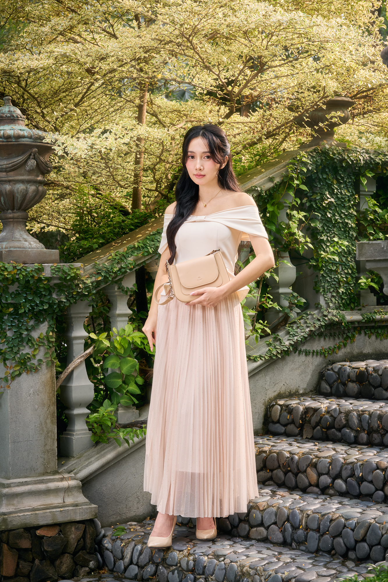 Túi Yuumy ( Thời trang nữ nắp gập bo viền tối giản size 22- Túi đeo vai da Seasand YN342 )