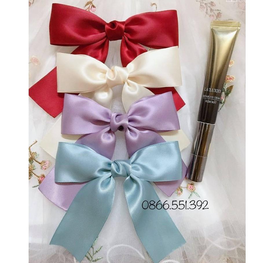 Kẹp Tóc Hình Nơ Lụa Satin Cao Cấp Bản To - Kẹp , Cột Tóc Nơ Lụa Cao Cấp Bản To
