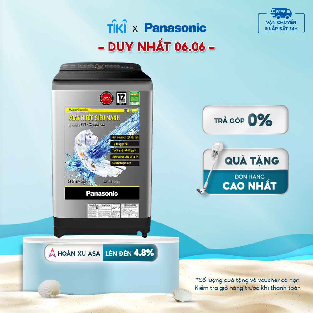 [CHỈ GIAO TẠI HCM] - Máy giặt Panasonic Inverter 9.5 Kg NA-FD95X1LRV- Hàng Chính Hãng