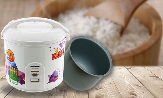 Nồi cơm điện Sharp 1.8 lít KS-18TJV chất liệu cao cấp