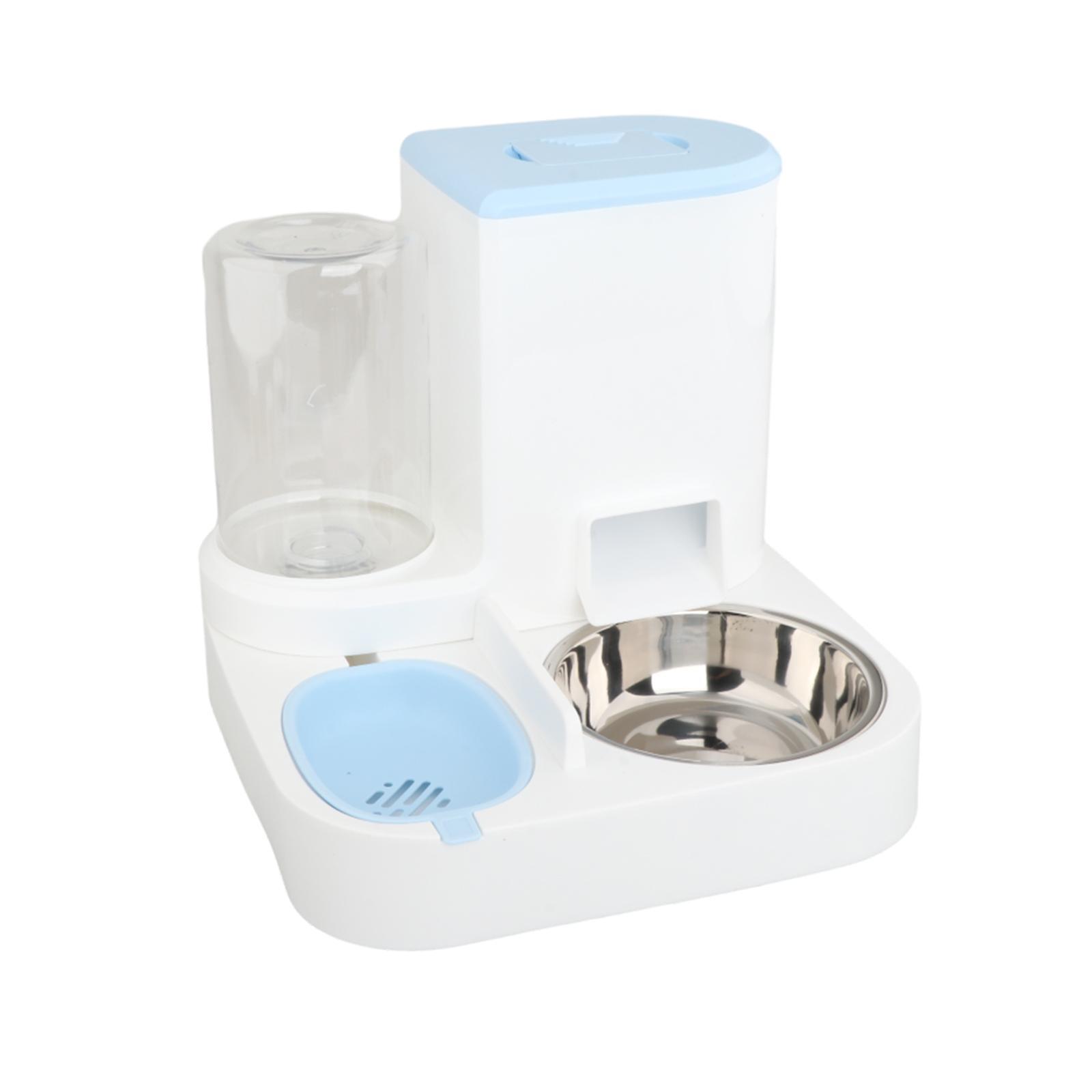 Automatic Pet Feeder Waterer Eating and Drinking Bowl Stable Base, Food Container Cat Feeder and Water Dispenser for Indoor Cats Bunny Kitten