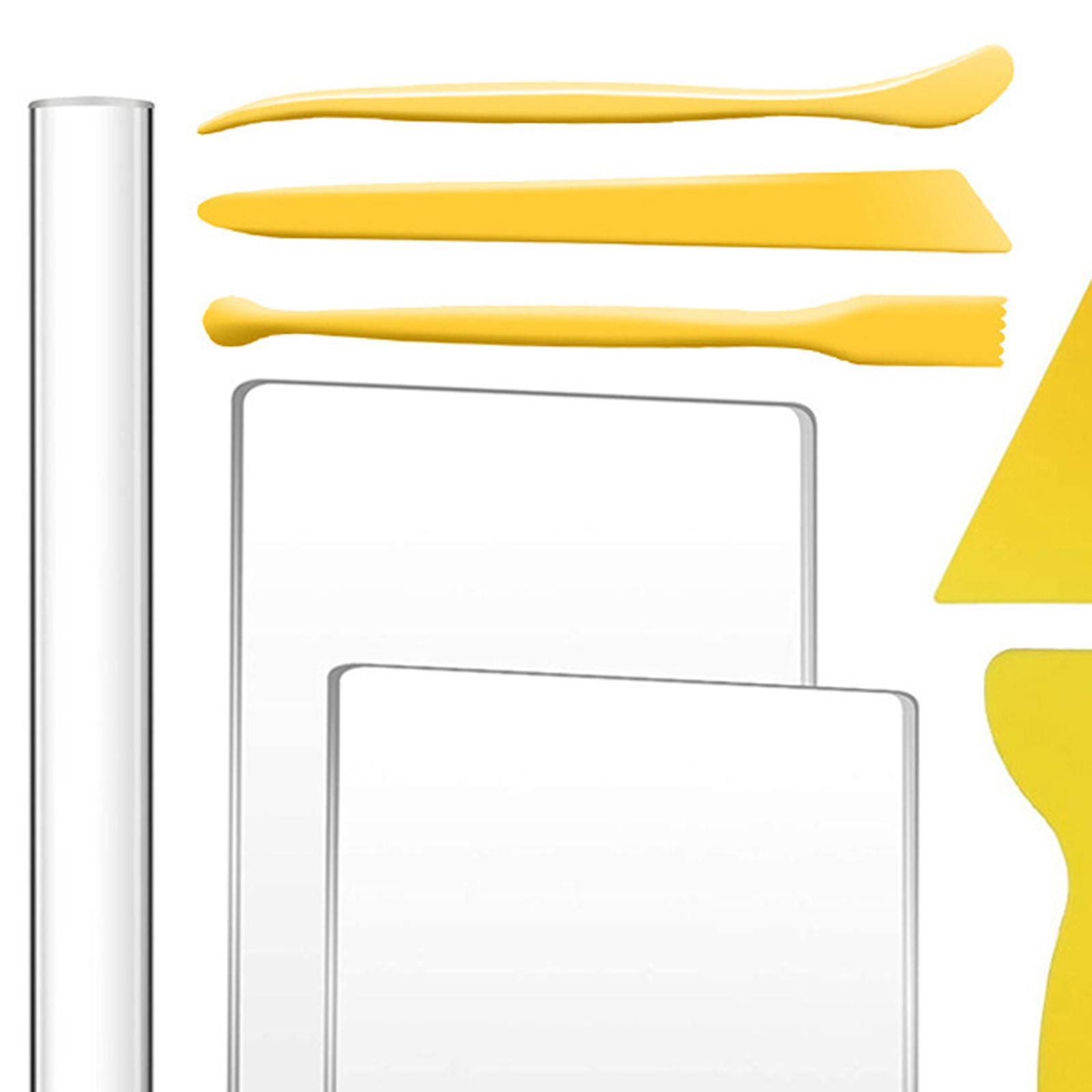 8x Polymer Clay Tools Pottery Clay Sculpting Tools Acrylic Clay Roller and Acrylic Sheet Clay Backing Board Modeling Clay Tools for Ceramics