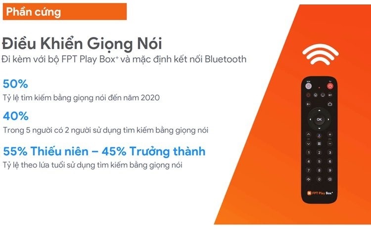 FPT Play Box + 2019 kèm Remote Voice Search tặng Tai Nghe có dây Remax Proda PD-E200 - Hàng Chính Hãng