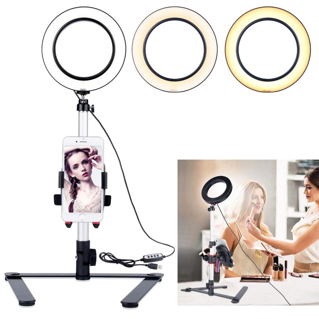 Portable Ring Light LED Camera Tripod Stand Phone Holder for YouTube Video