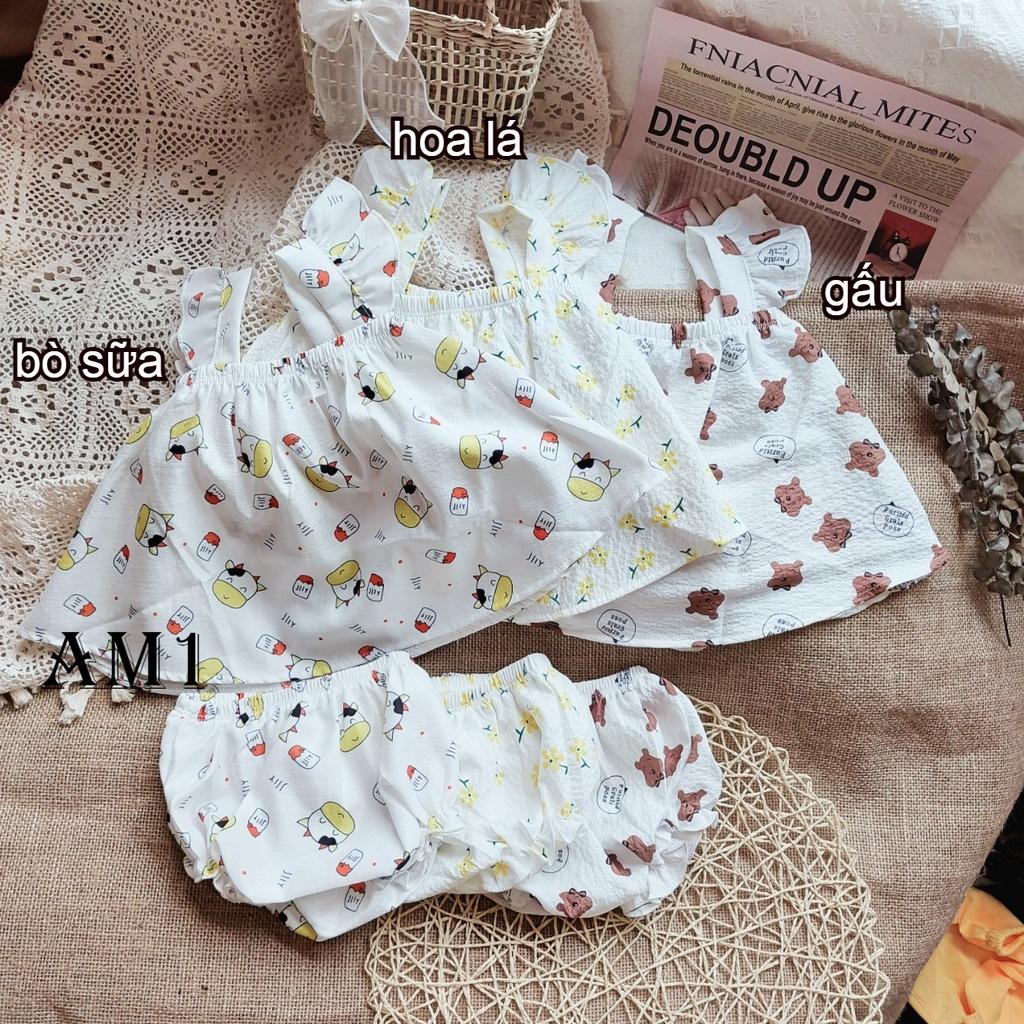 (6-16kg) Đồ bộ bé gái quần áo cánh tiên vải đũi QATE902 - bộ cánh tiên bé gái xinh xắn