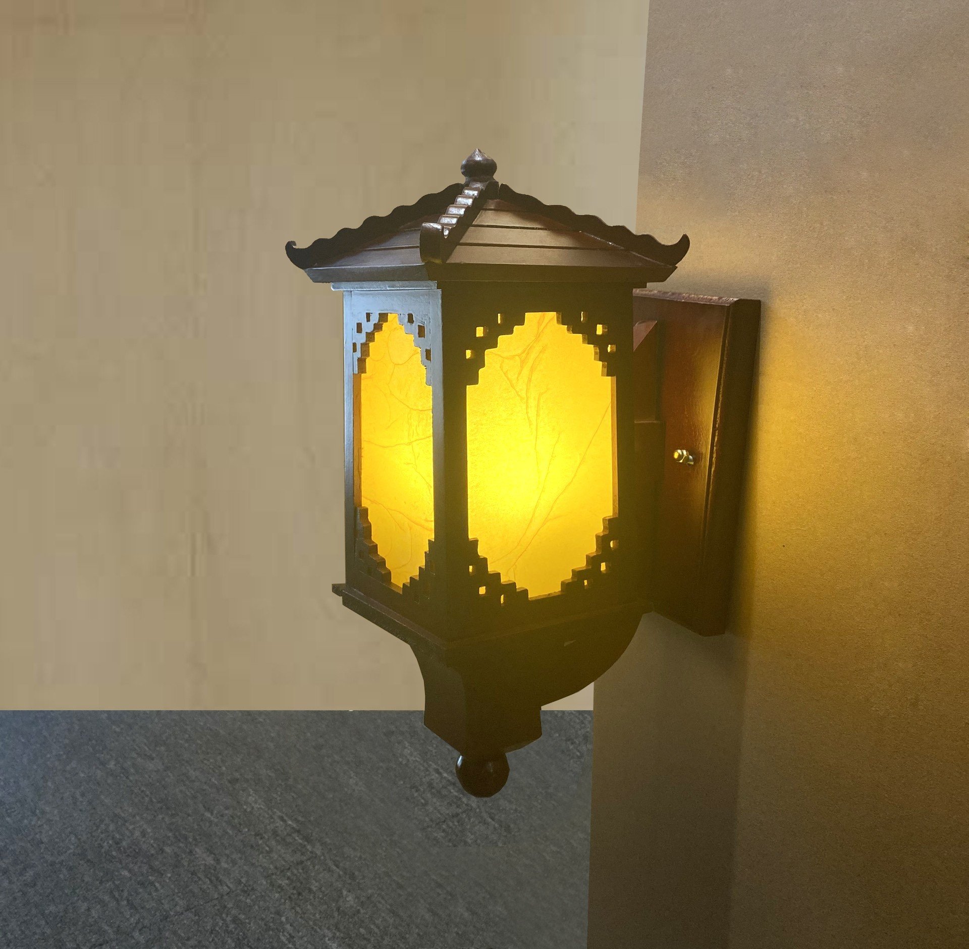 Đèn treo tường bằng gỗ