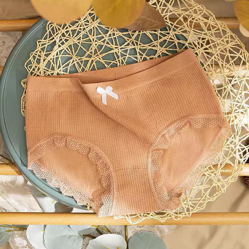 Set 10 quần lót nữ cotton viền ren kháng khuẩn nhiều màu QLN38