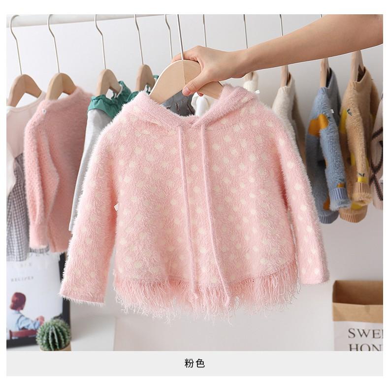 Áo len chấm bi điệu đà bé gái size 10-20kg