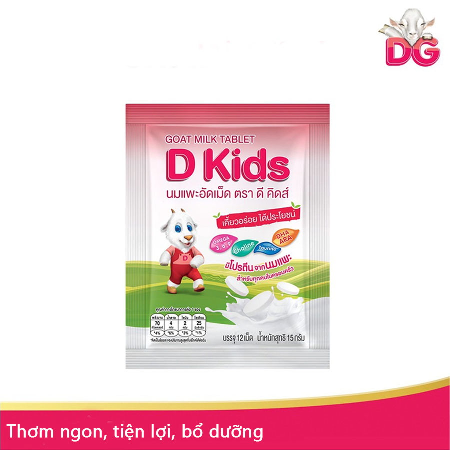 Viên Sữa Dê D-Kids cho bé hộp 12 gói