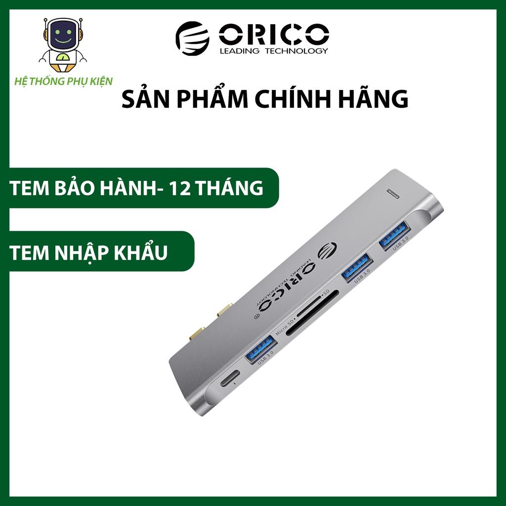 Đế Cắm (Docking) Đa Năng 6 Trong 1 Cổng Type C ORICO 2CT-6TS Hàng Chính Hãng