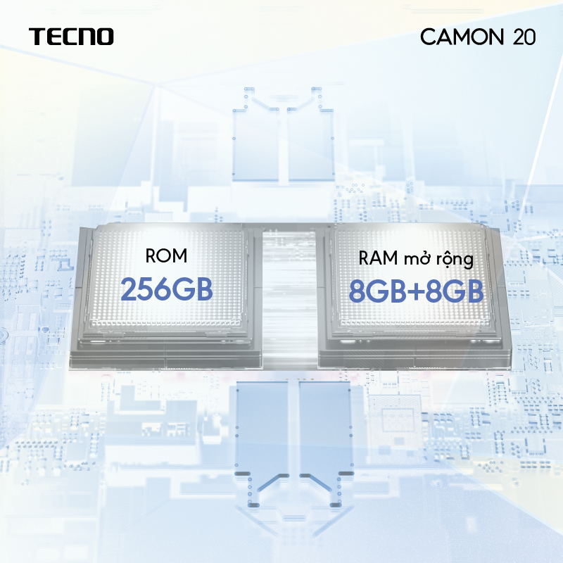 Điện thoại Tecno CAMON 20 8GB/256GB - Camera 64MP + 32MP | 5000 mAh | Sạc nhanh 33W | 6.7'' FHD AMOLED - BH 13 Tháng - Hàng Chính Hãng