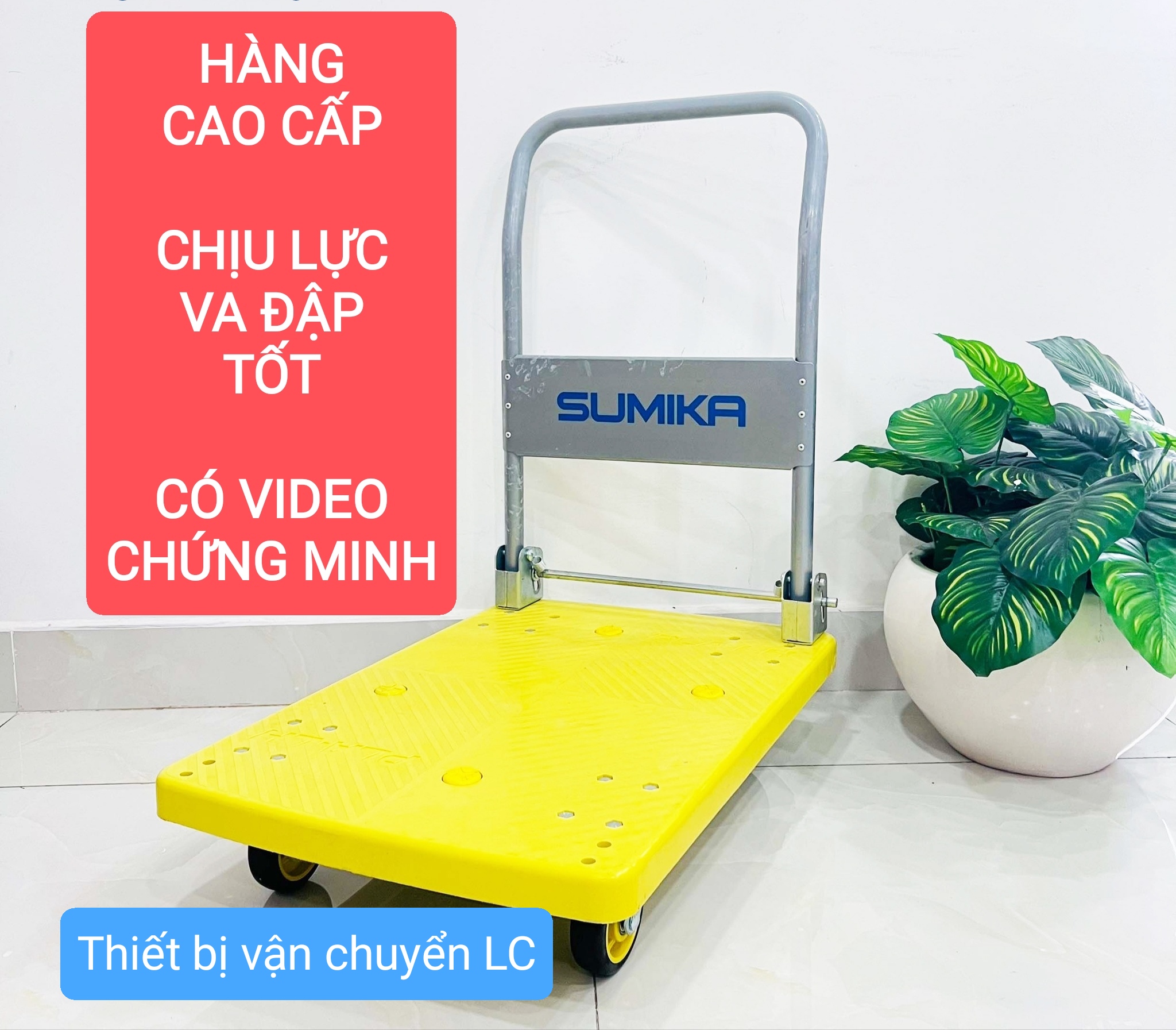 Xe đẩy hàng gấp gọn 170KG Sumika cao cấp chịu lực va đập tốt