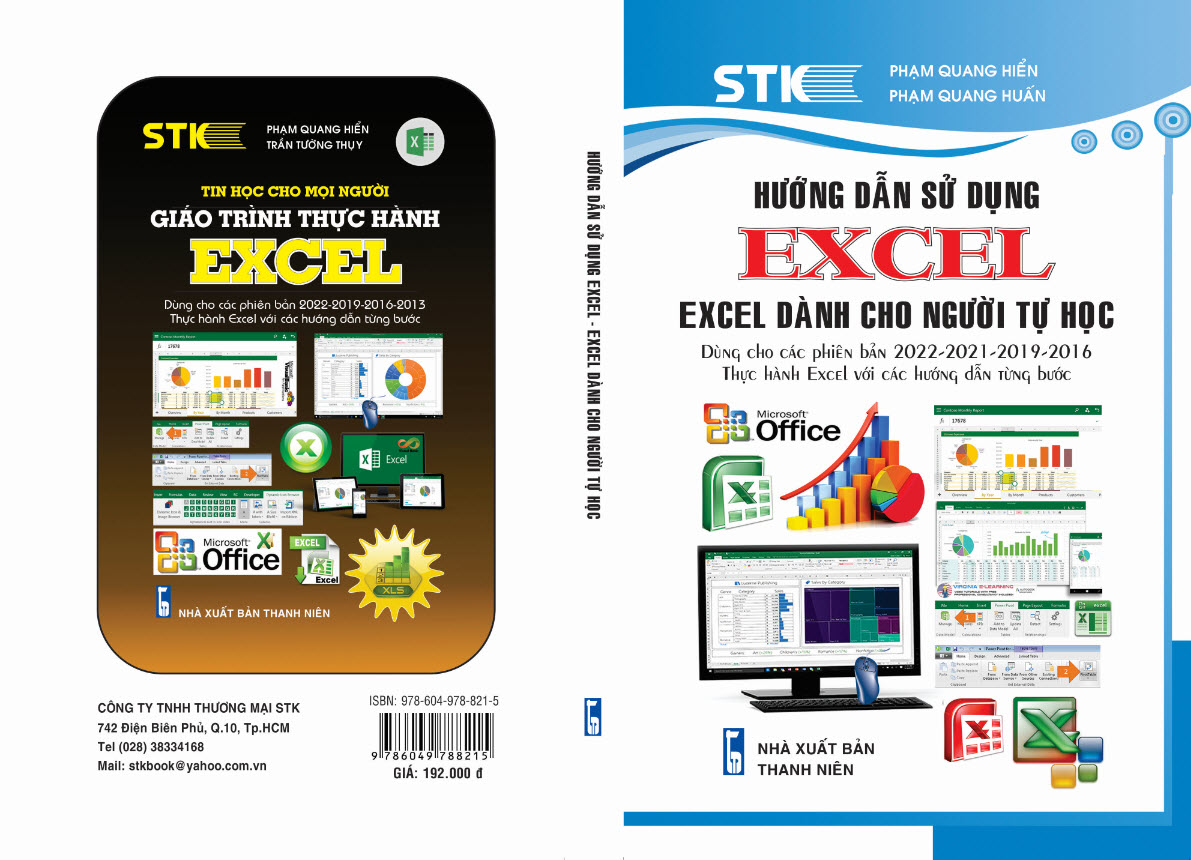 Sách - Hướng Dẫn Sử Dụng EXCEL - Excel Dành Cho Người Tự Học ( Dùng cho các phiên bản 2022-2021-2019-2016) - STK - Tặng Kèm Sổ Tay Xương Rồng